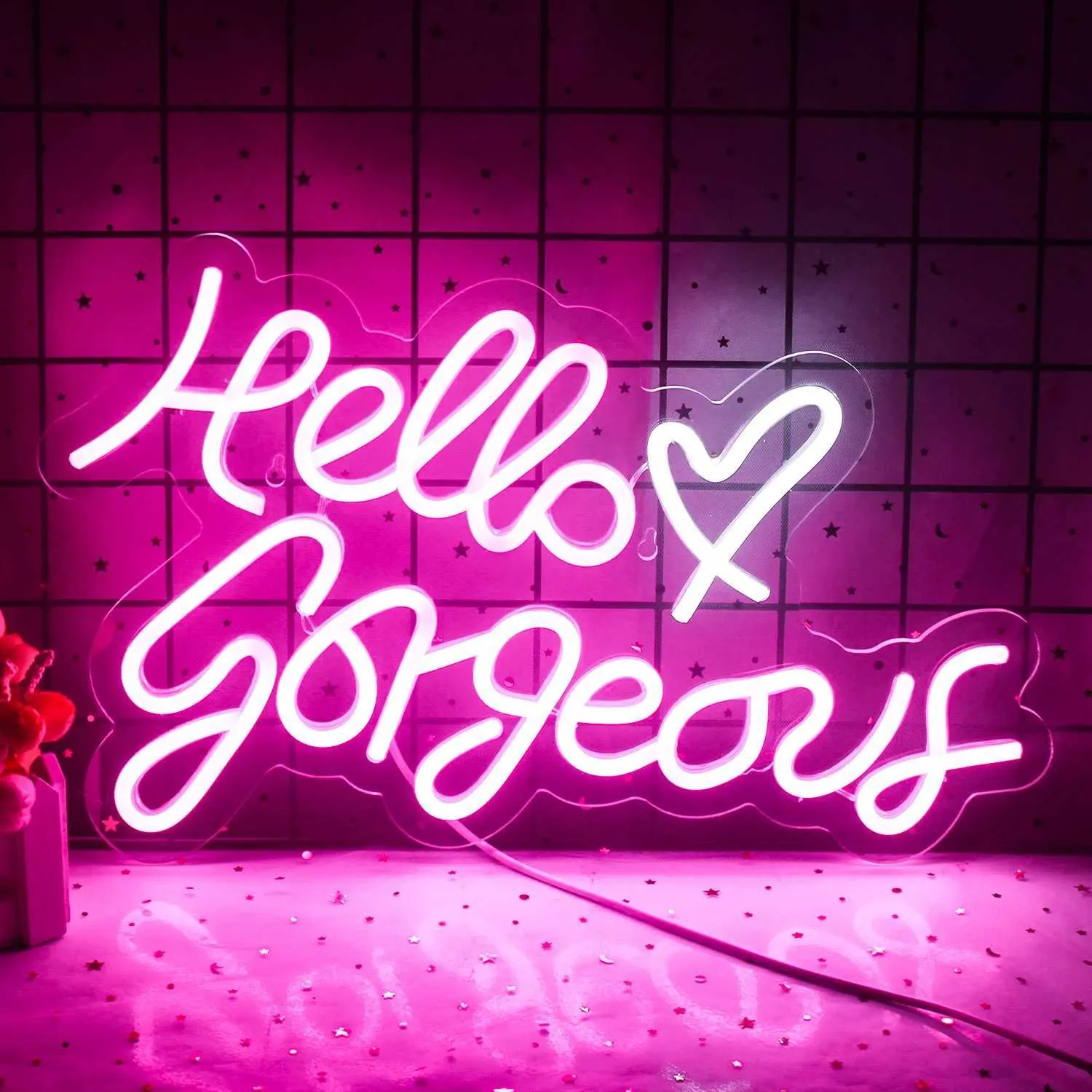 Custom Neon Sign, Hello Gorgeous LED Light Up Sign... From Joykiss, $16 ...