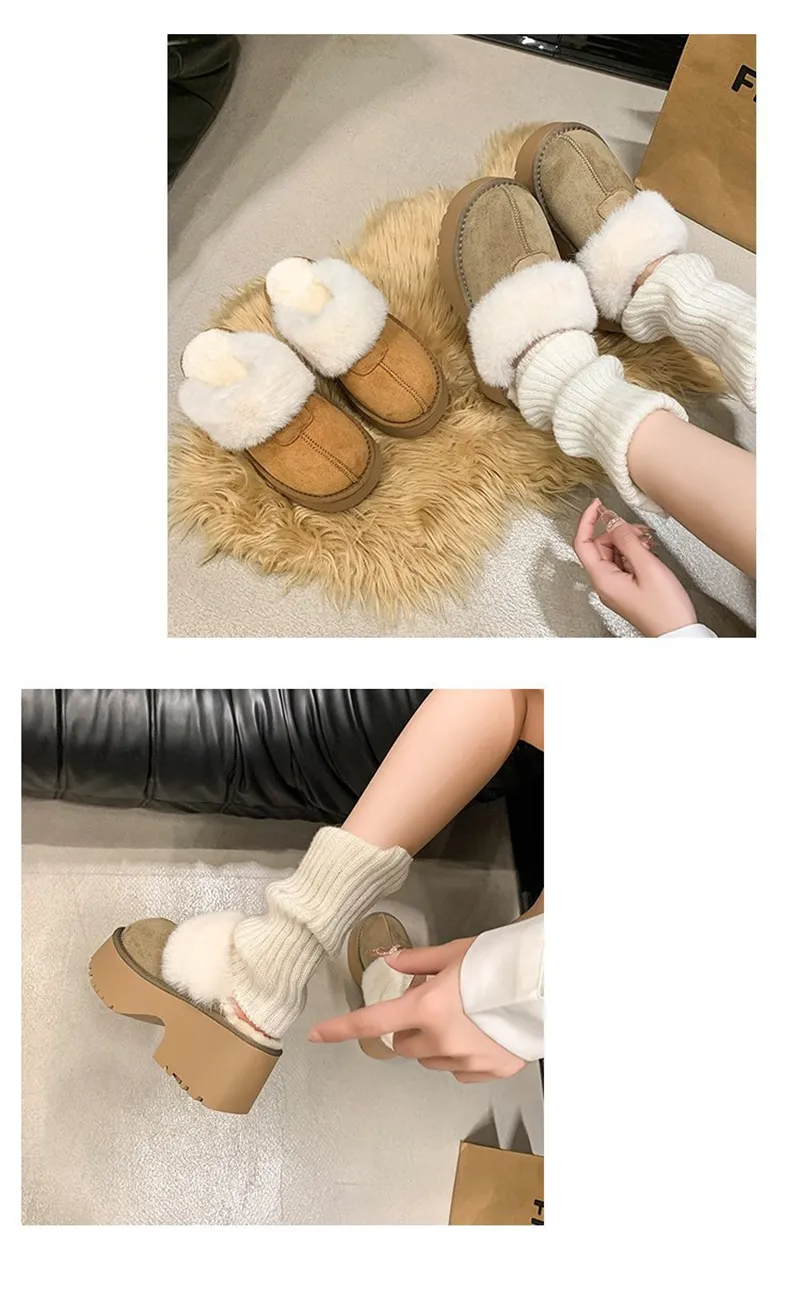 new Free Shipping Designer Slippers For Woman Indoor Outdoor Sliders Keep Warm Thick Woolen Vintage Plush Sandals_voghion.com
