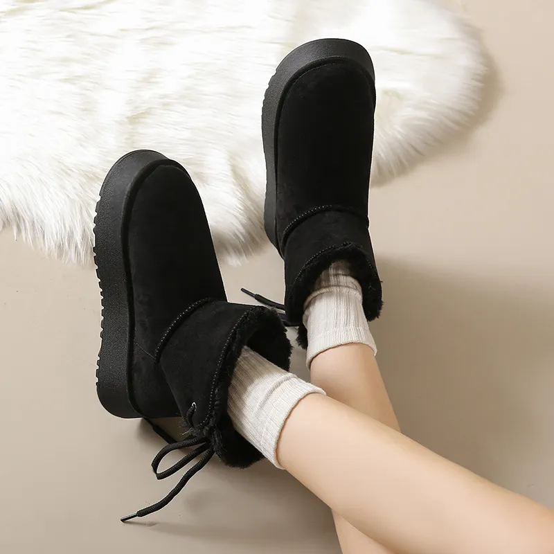 Nieuwe designer winterschoenen voor dames, katoen, warm, antislip, enkellaarsjes, modieuze sneeuwlaarzen in bruin en groen. Gratis verzending._voghion.com