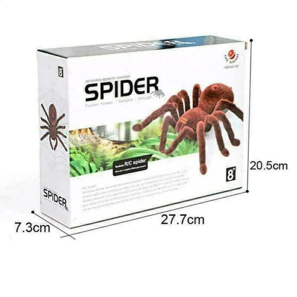 YATOSEEN Araignée Télécommandée - Jouet Qui Taquine Les Chats Chiens, Araignée Réaliste Halloween Décoration Effrayant Jouet Farce Cadeau Halloween Poisson D'Avril Noël