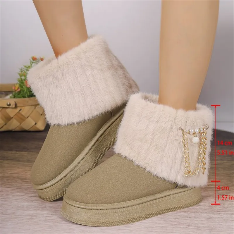 Frete grátis para compras acima de um dia! Botas de inverno femininas de algodão, estilo clássico, para manter os pés aquecidos, tamanhos 36 a 42._voghion.com