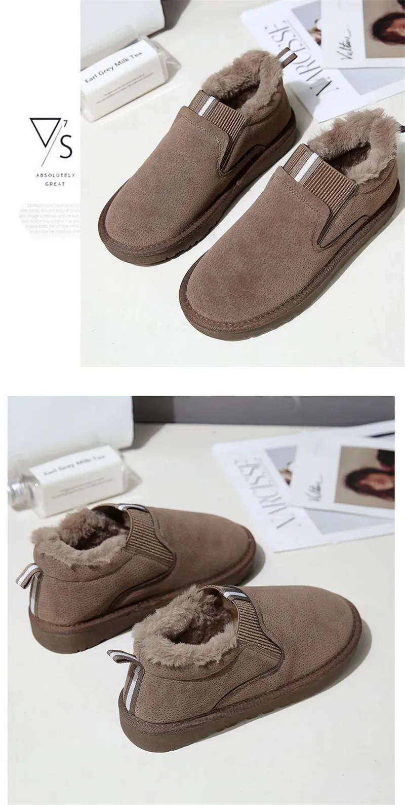 Spedizione gratuita firmata per donna, scarpe in cotone, stivali alla caviglia caldi, stivali da neve vintage alla moda, neri_voghion.com