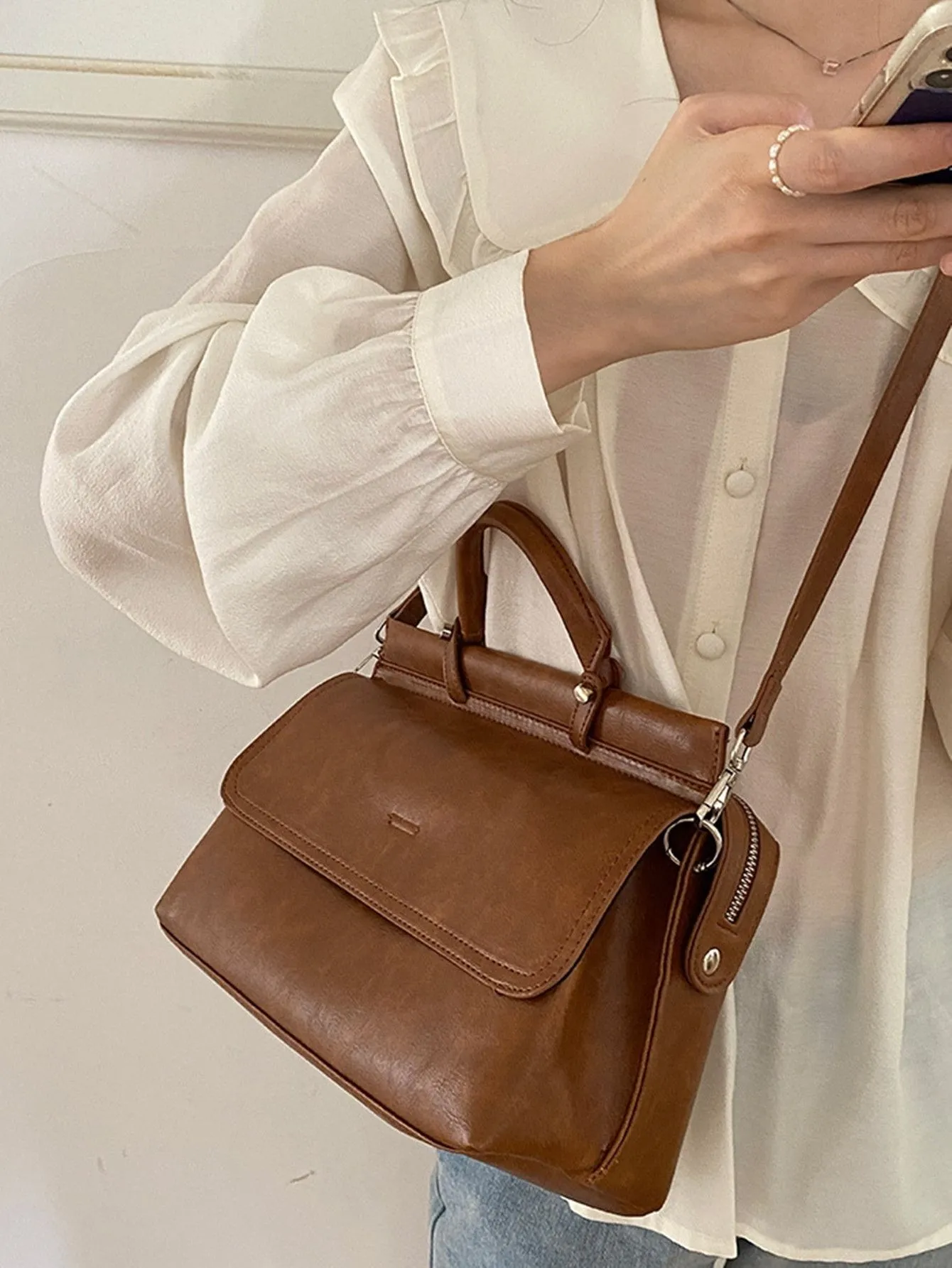Elegante - Borsa tote versatile e borsa a tracolla da donna firmata dal design chic, leggera per l'uso quotidiano_voghion.com
