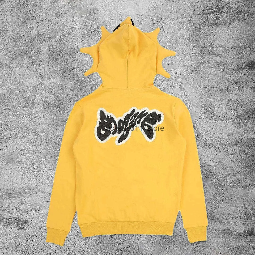トップス ME HELLSTAR Glo Gang sp5der GUAPI 90 Mens Hooded Acetate Pullover Hoodie Long Sleeve Skull Print