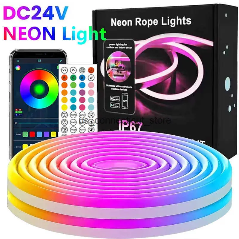 Led Neon Rope Controller Flexible Neon Rope Lights: RGB LED Strip With App & Remote Control For ...
