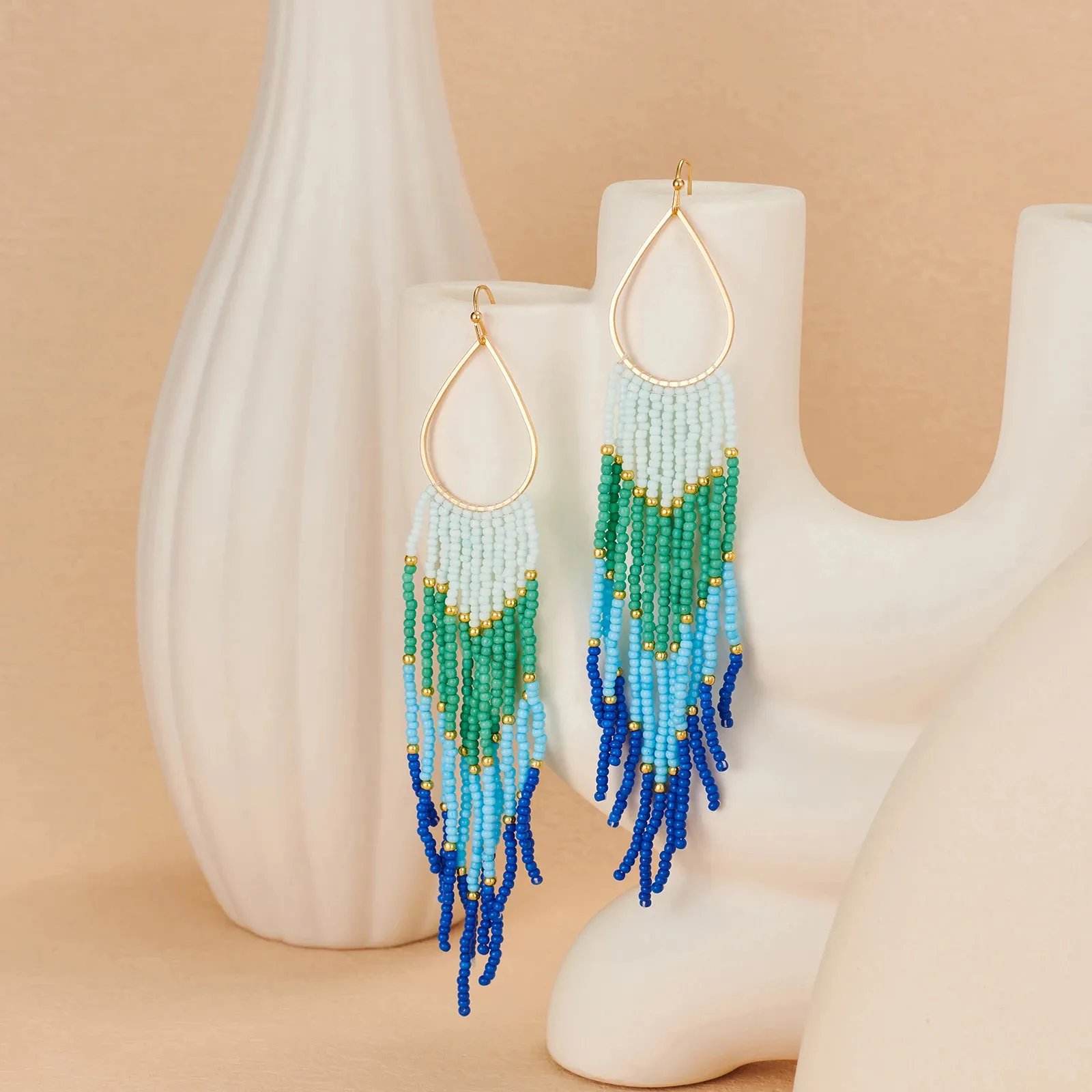 Orecchini con nappe con perline stile Boho
