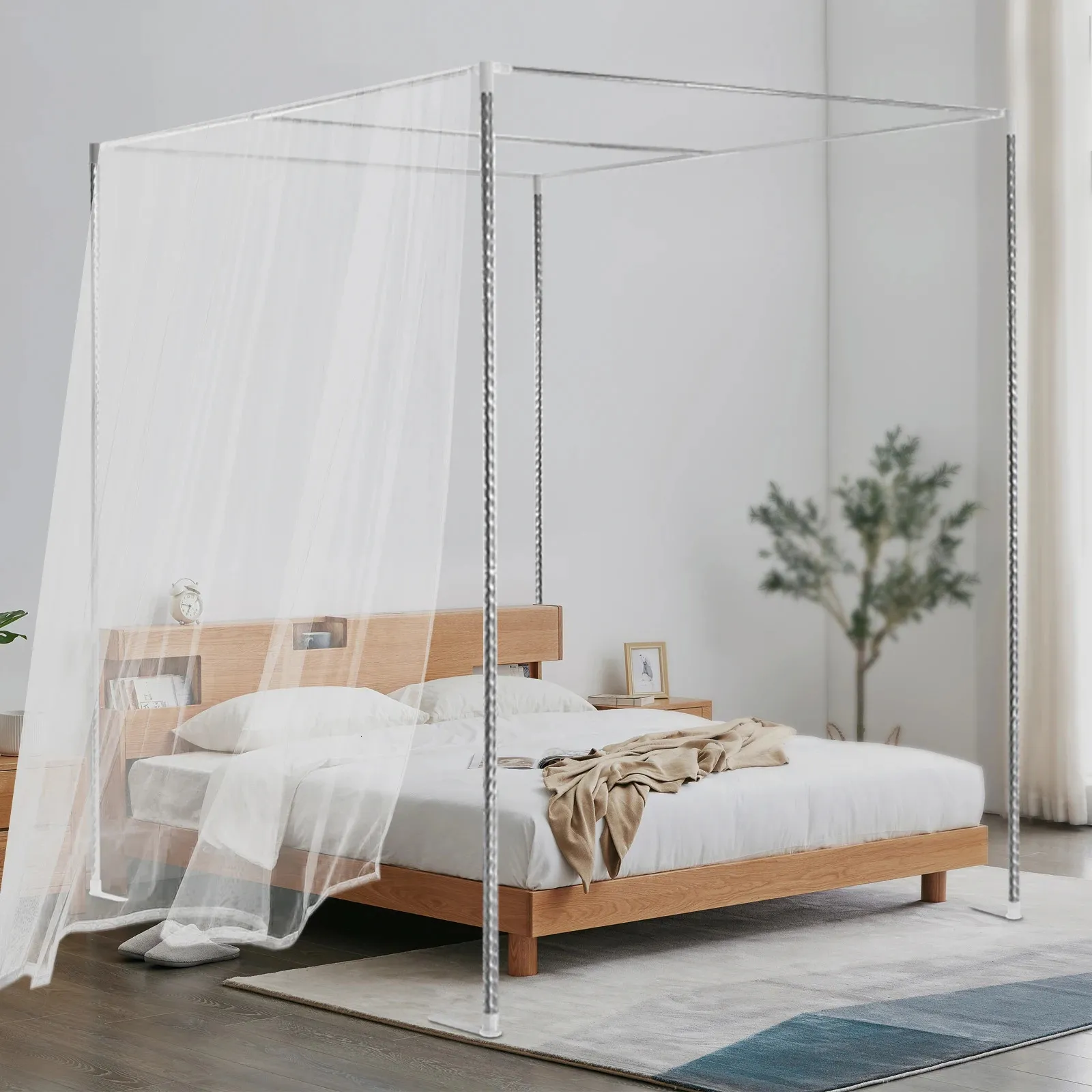 Cadre de baldaquin en acier inoxydable pour lit double
