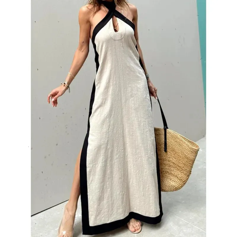 Boho Summer Sexy Womens Dress Style Cotton Linen Backless
