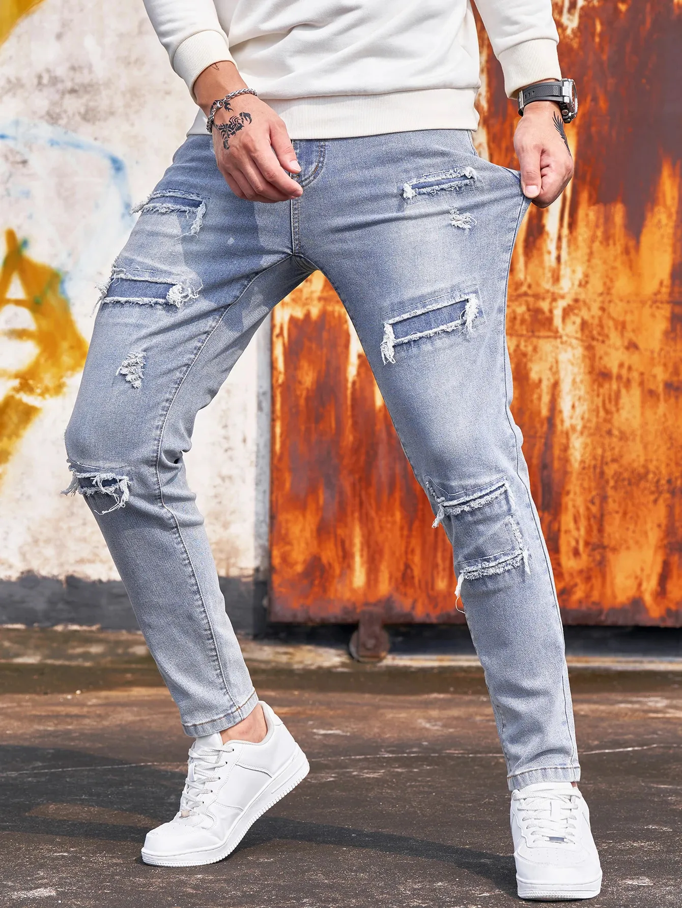 Jeans De Moda De Calles Personalizados Para Hombre Pantalones De