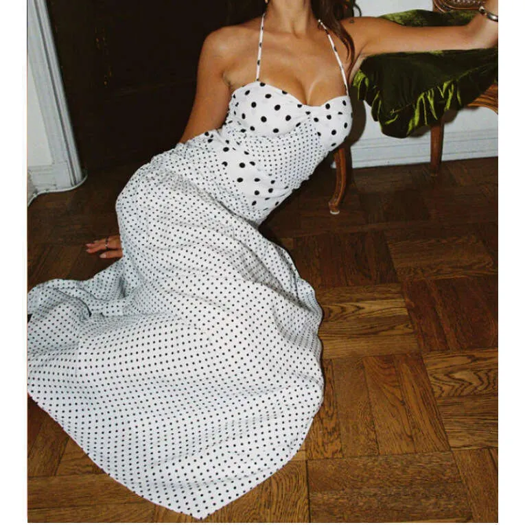 B5 Polka Dot Bodycon Mermaid Dress Waist Cinching Fit Summer French Style  Elegant Strap Design From Cupoftea, $26.18 | DHgate.Com