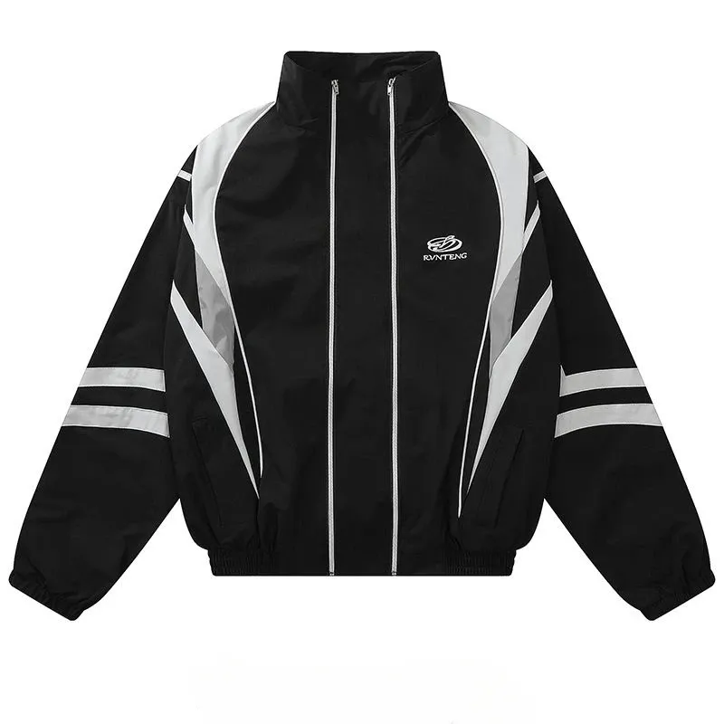 Fashion Y2K Mens Windbreaker Jacket Double Zippers From Kong04