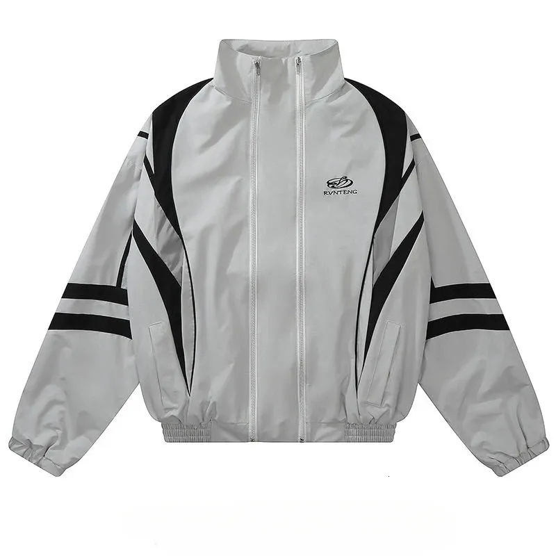 Fashion Y2K Mens Windbreaker Jacket Double Zippers From Kong04