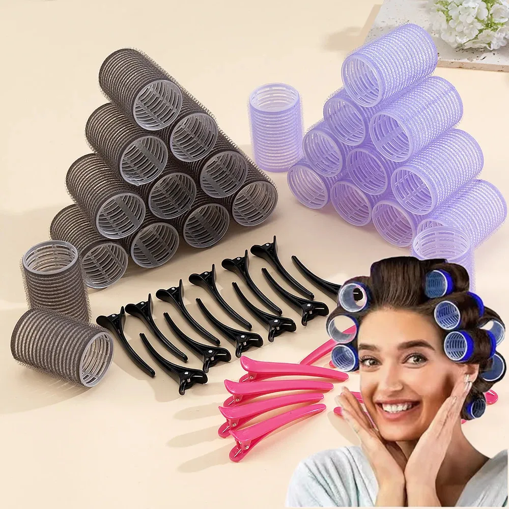 Save Big on Bulk Self Grip Hair Rollers Self Grip Hair Rollers Set No Heat  Hair Curlers For Volume And Bangs DIY Styling Tools, 24 Pieces Best Deals 