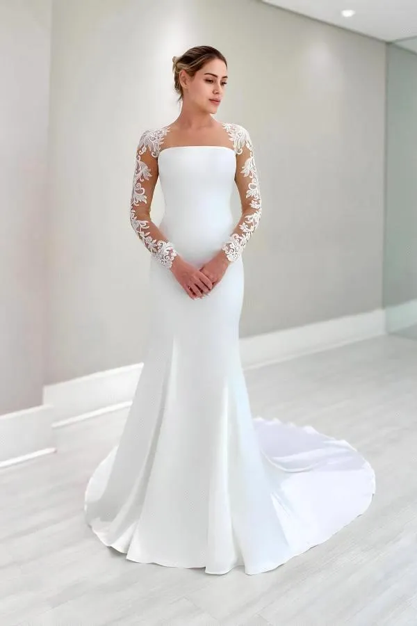 Elegant Open Back Lace Mermaid Wedding Dress Sheer... From Babyonline, $108.26 | DHgate.Com Elegant Open Back Lace Mermaid Wedding Dress Sheer... From Babyonline, $108.26 | DHgate.Com