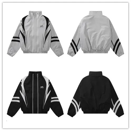 Fashion Y2K Mens Windbreaker Jacket Double Zippers From Kong04
