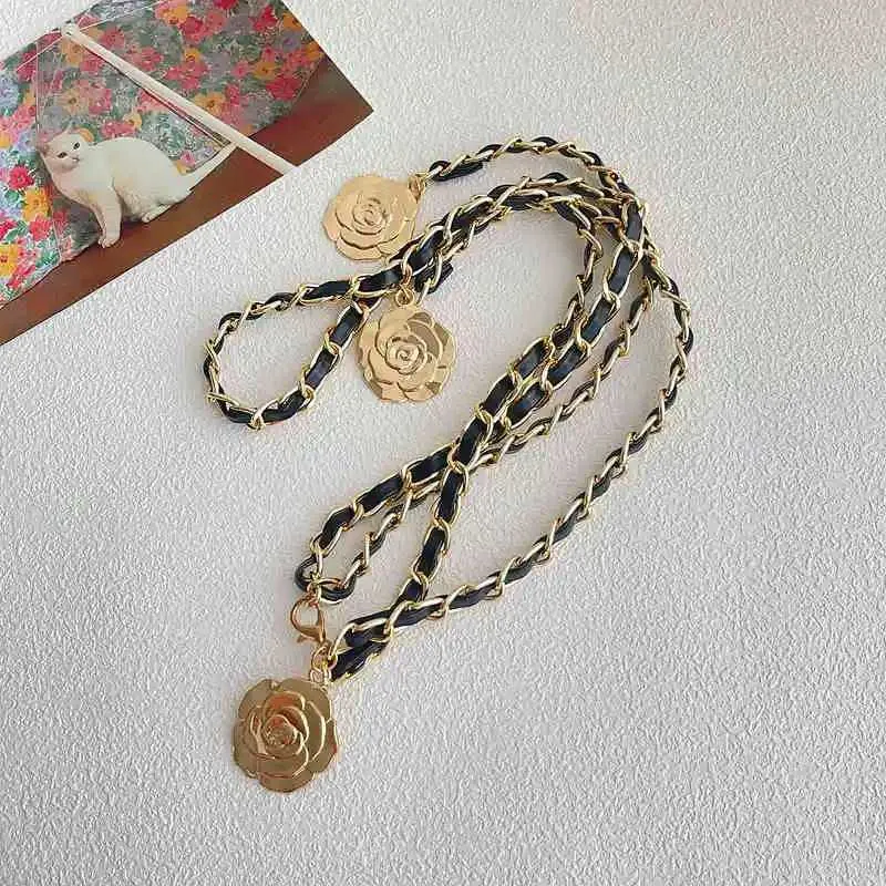 High Quality Metal Waist Chain Belt with Round Flower Pendant Boho European And American Fashion Metal Waist Chain With  main image 4