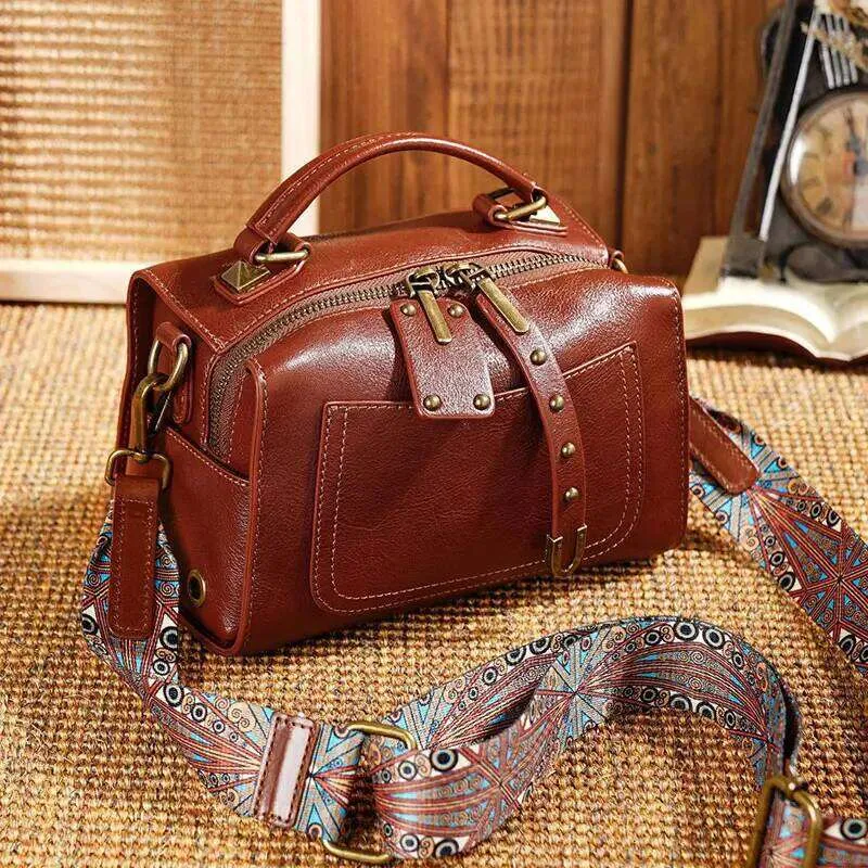 バッグ 1970s old  leather boston bag Genuine Leather Boston Bag, Vintage Handbag For Women | DHgate