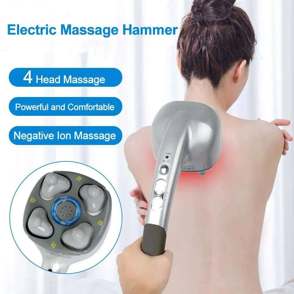 20% OFF Electric Handheld Four‑Head Deep‑Tissue Massager – Full‑Body Neck & Back Relief