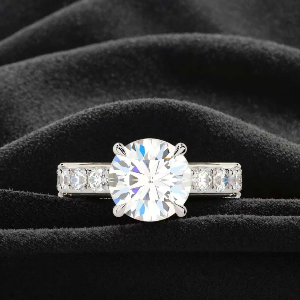 Bague De Fiançailles Or Blanc 14k Diamant Radiant 2.80ct Créé En Labo - Taille 7
