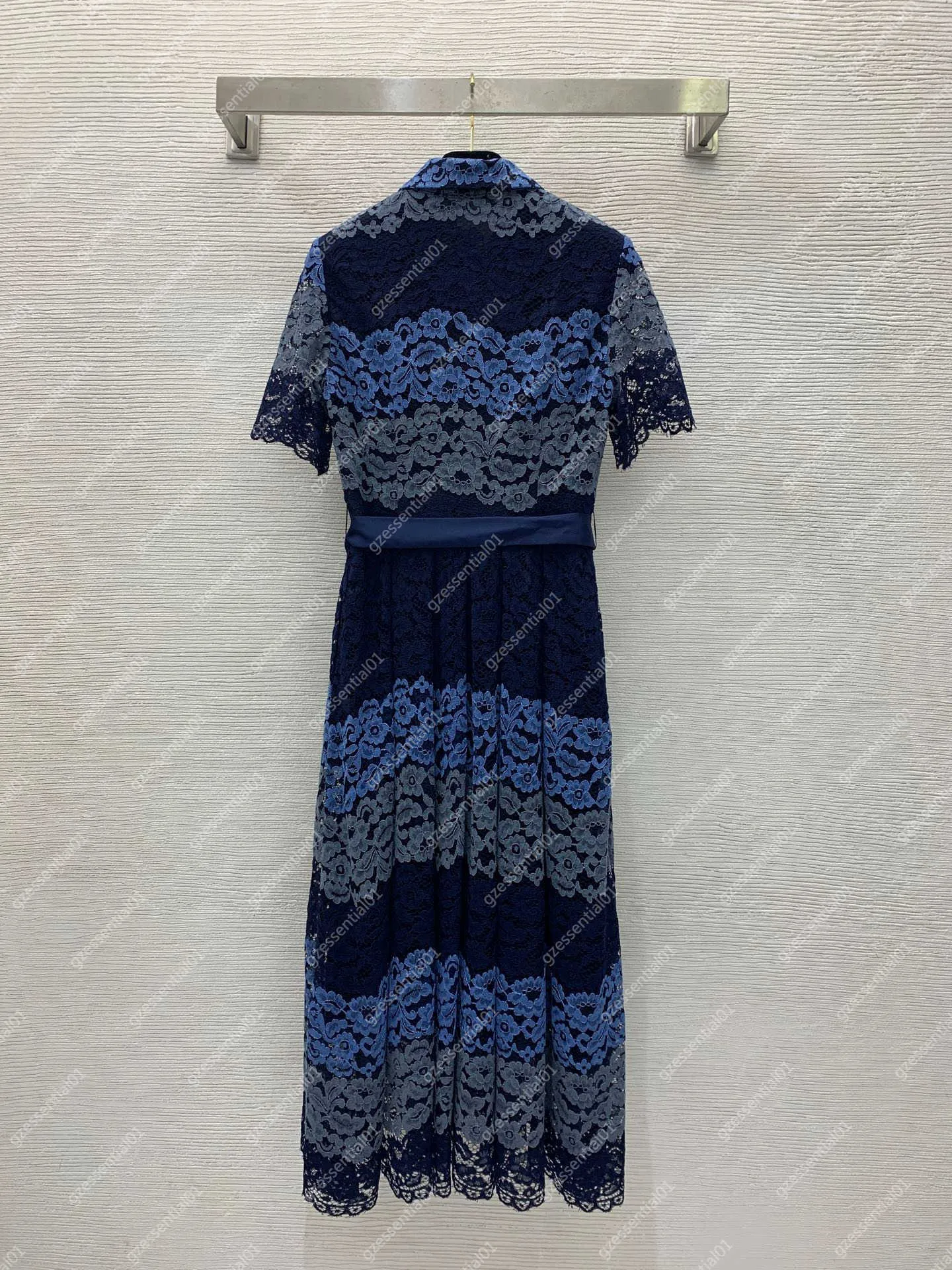 Designer Dresses For Women Color Block Soft Lace Fabric Slim Fit Summer  Dress With Lapel & Short Sleeves Big Skirt Hem Luxury Party Dresses From  Gzessential01, $115.58 In Bulk | DHgate.Com