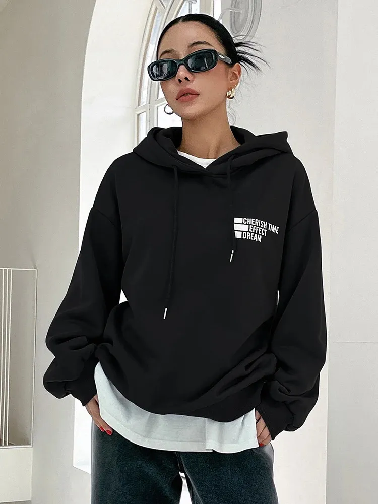 Cherish Time Womens Oversize Hoodie Dream Letter From