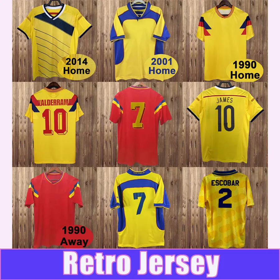 ColoMBia Mens Soccer Jerseys Valderrama Escobar From