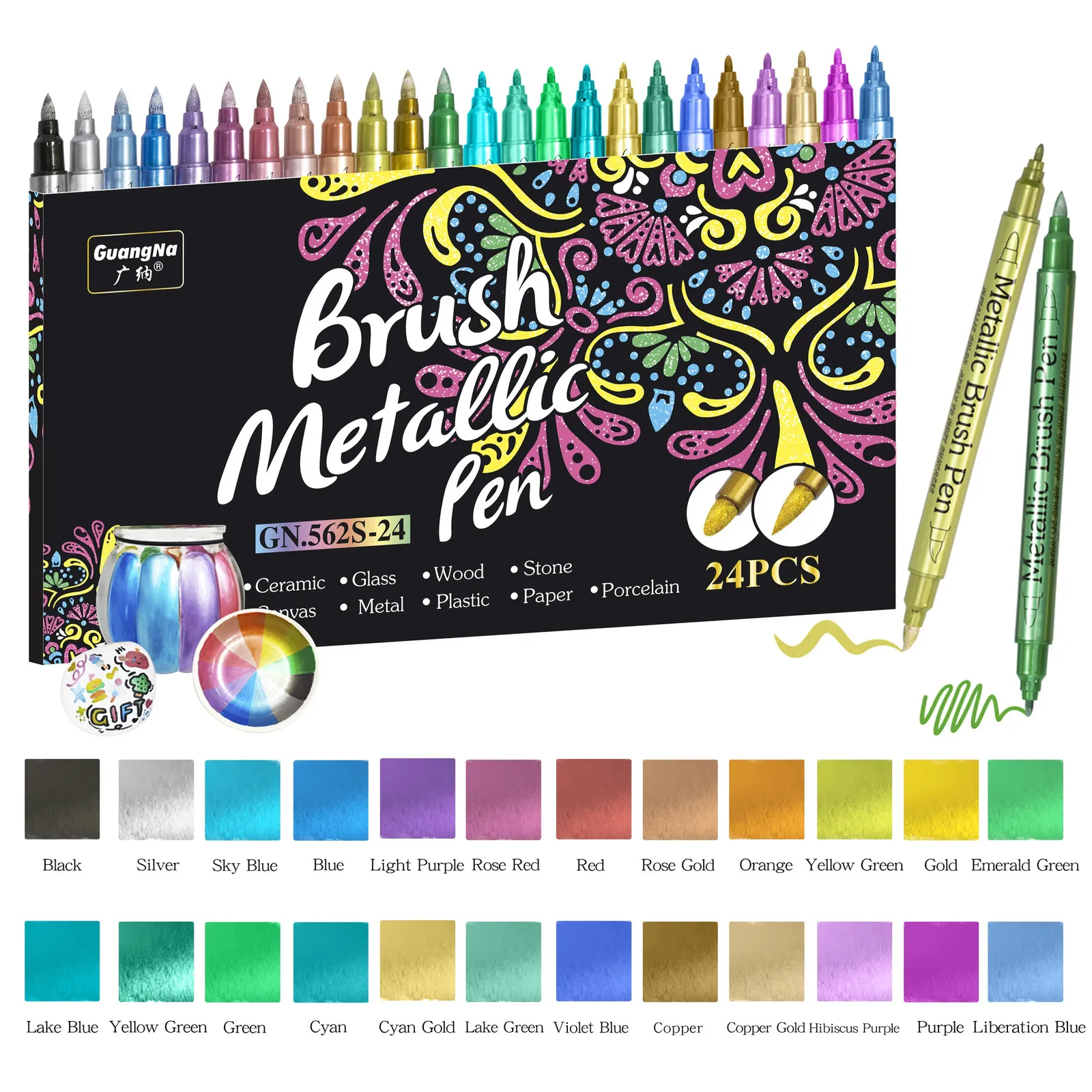 Pennarelli artistici a doppia punta da 80 colori