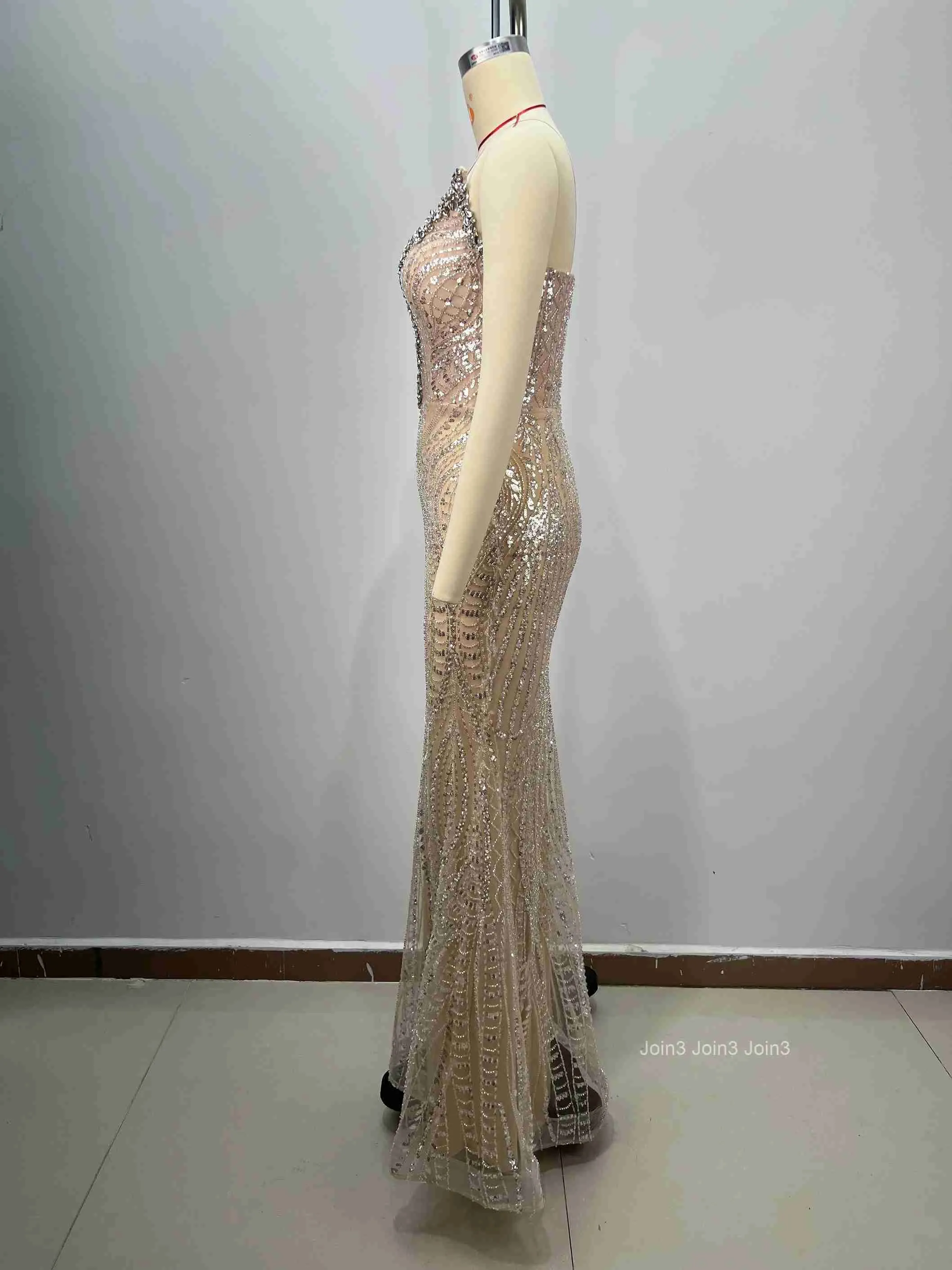 slim fit dress slacks Metallic One Shoulder Bandage Dress Gold / Small main image 0