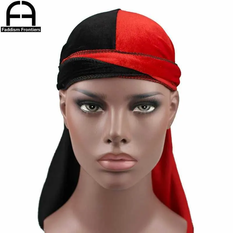 Risparmia alla grande su Durag Patchwork Di Velluto Da Uomo Di Lusso  Bandanas Cappello Turbante Two Tono Durag Biker Biker Cappello Cappello  Accessori