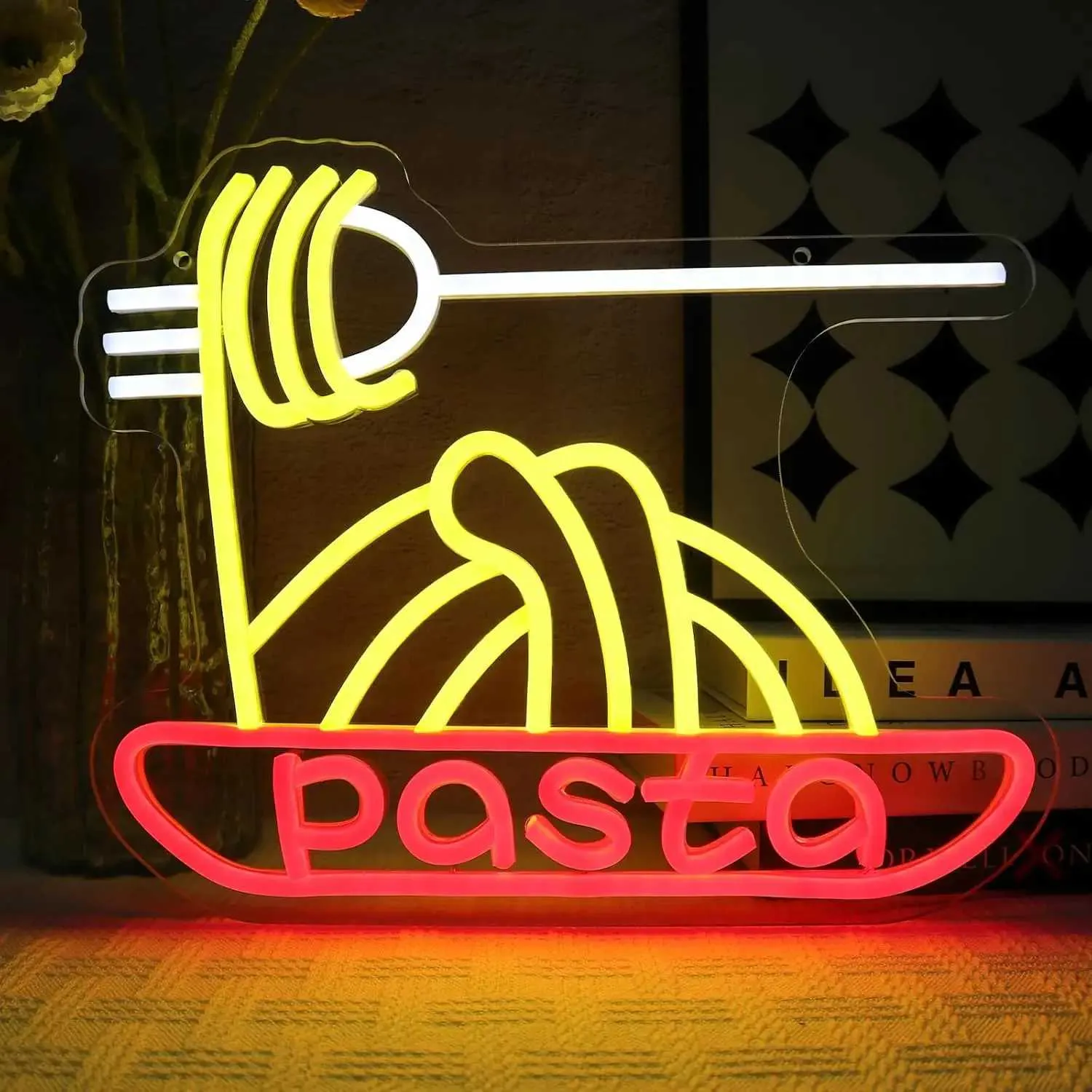 Makarna Led Neon Sign Mutfak, Restoran, Bar Ve Ev Dekoru Için USB ...