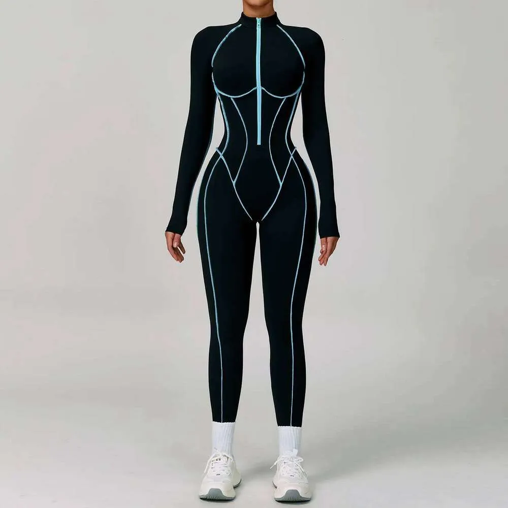 Tuta Da Ginnastica Da Donna Con Cerniera A Maniche Lunghe Set Di