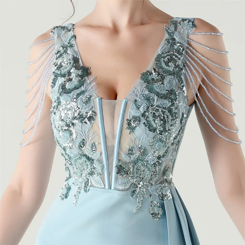 Womens Boned Corset Sleeveless V Neck Mermaid Evening Gown Beaded Sequin Formal  Dress For Wedding Guest & Cocktail Party From Dreamingbridal, $119.19 |  DHgate.Com