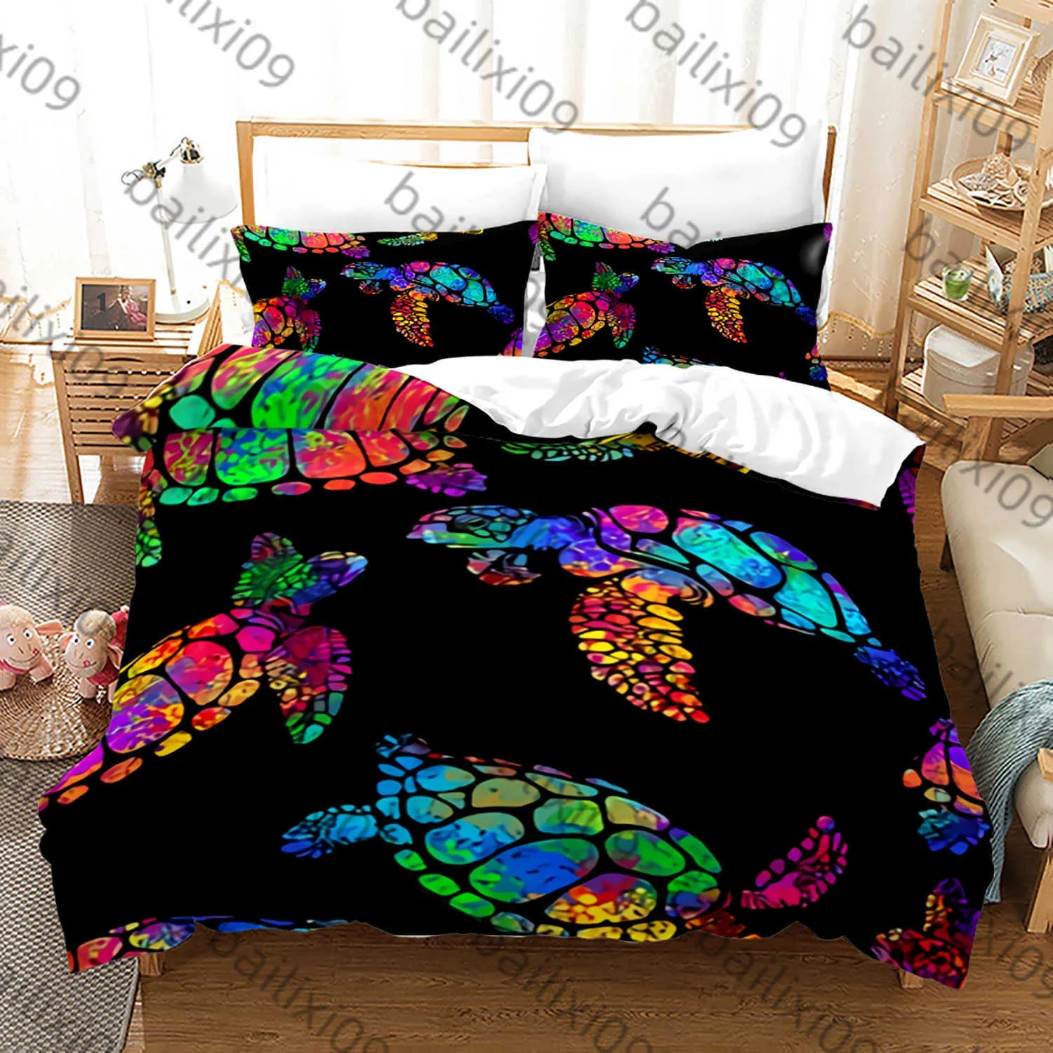 Ocean Duvet Covers Blue Sea Turtle Comforter Cover Set Nautical