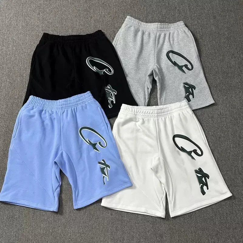 Corteiz Mens Cotton Blend Shorts with Drawstring Closure and
