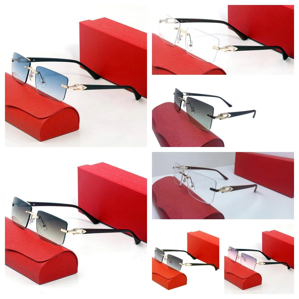 Premium Mens Rimless Sunglasses: Polarized Driving Eyewear With