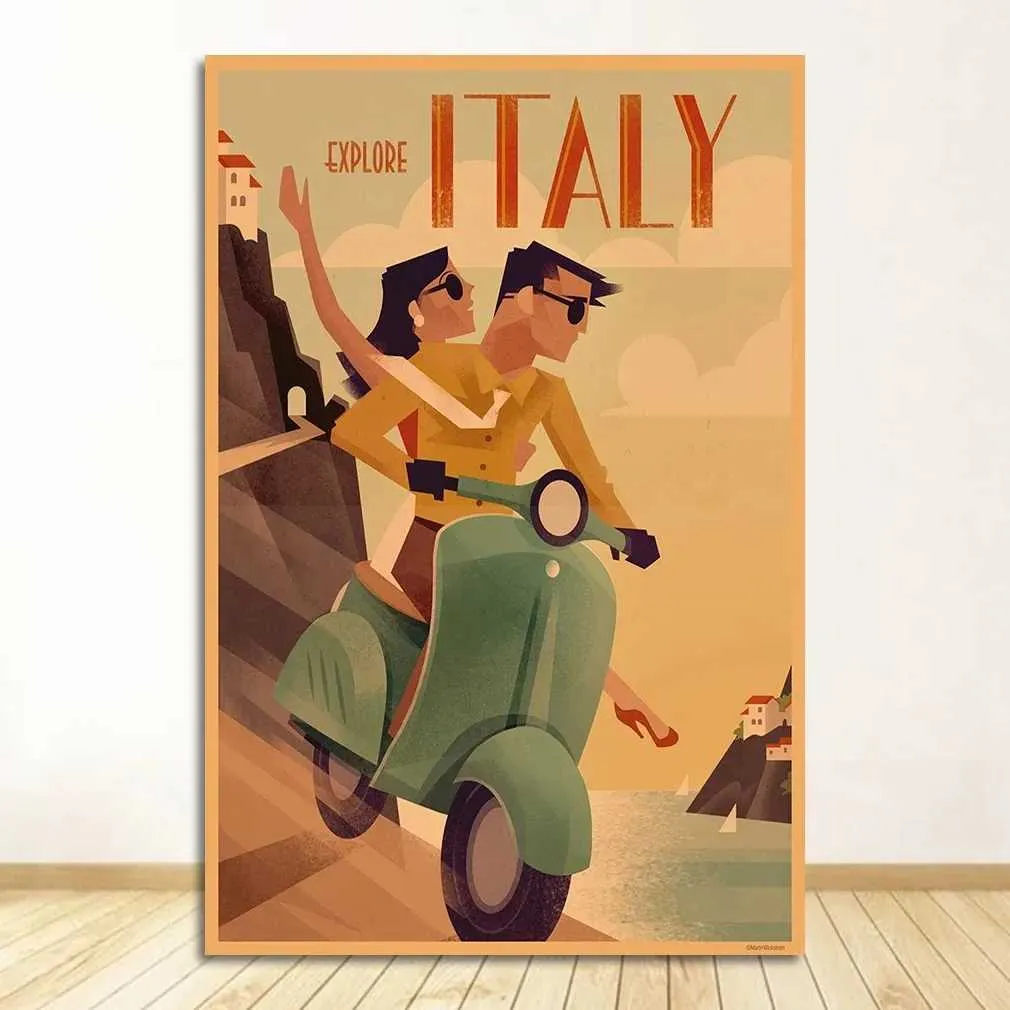 Pintura En Lienzo, Pintura De Pared Retro, Póster, Pintura En Lienzo,  Decoración Del Hogar, Regalo, Tour De Milán Y Venecia En Italia Z250623 De  2,29 € | DHgate, image size:1010x1010