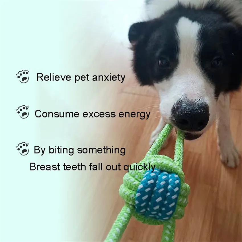 Juguete de molienda de dientes duraderos de perro Ayuda de entrenamiento  de alivio del estrés con juguetes de entrenamiento de nudos resistentes a 
