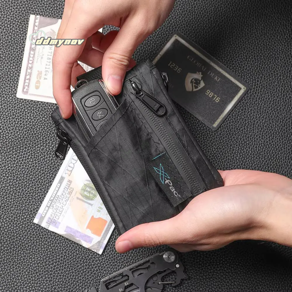 ✓ DHgate 지퍼, 키 체인 및 코인 파우치가있는 작은 5 포켓 지갑 카드 용 EDC 포켓 주최자 및 일상적인 사용 | 오늘 특별  할인