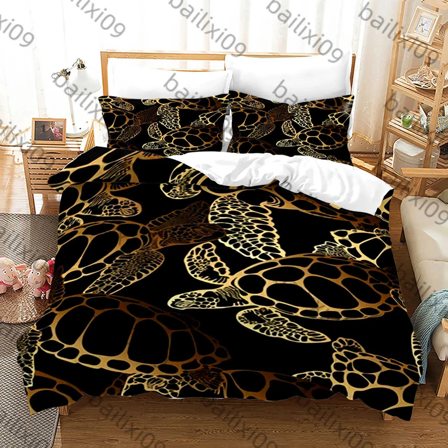 EHAOKK Set Di Biancheria Da Letto Con Animali Marini 3D, Delfino - 5