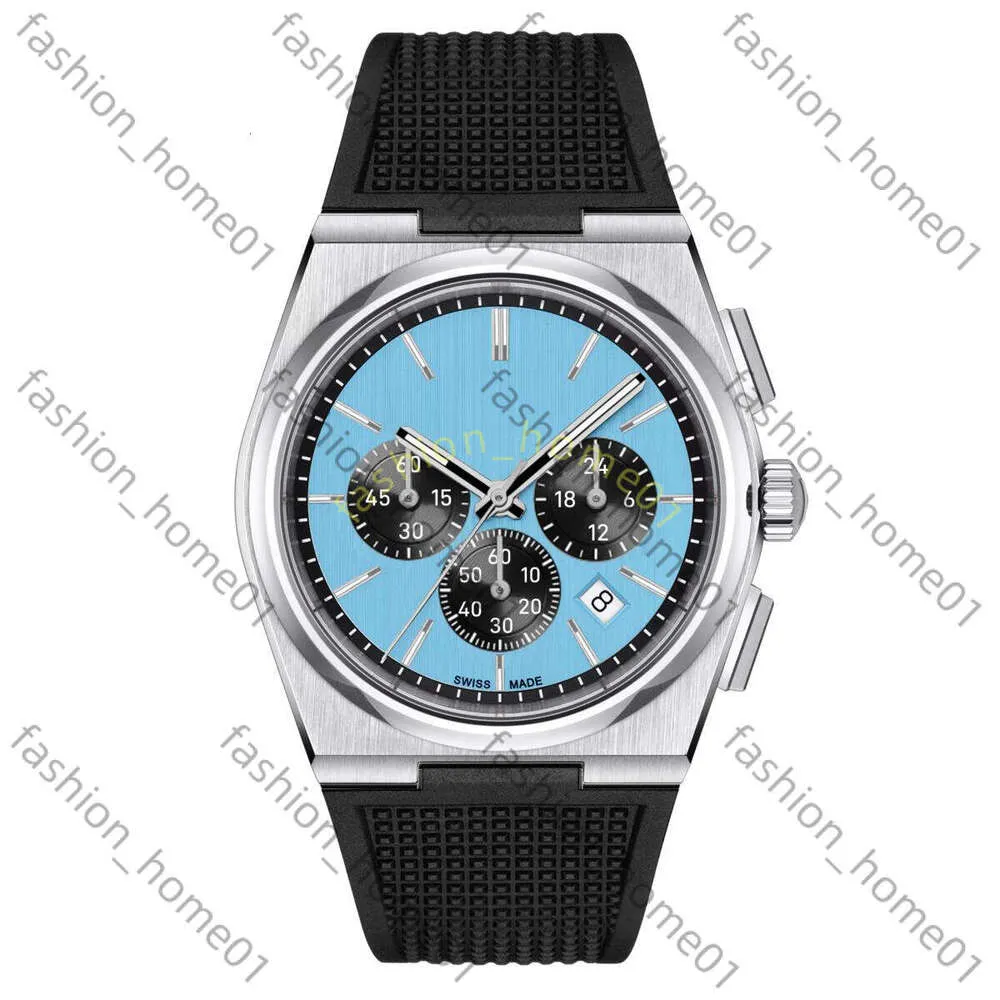 Tissotyly PRX Men's Chronograph Watch with Red Stainless Steel