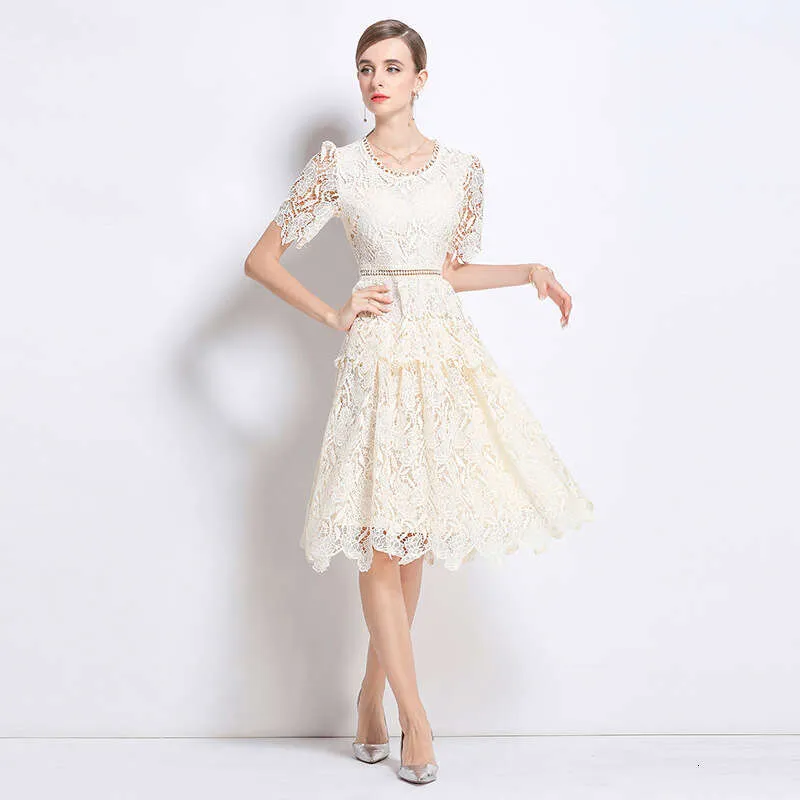 Elegant Lace Mid Length Dress Slimming Design With Water Soluble Hollow Out Details From Stephaniestore666, $40.11 In Bulk | DHgate.Com Elegant Lace Mid Length Dress Slimming Design With Water Soluble Hollow Out Details From Stephaniestore666, $40.11 In Bulk | DHgate.Com