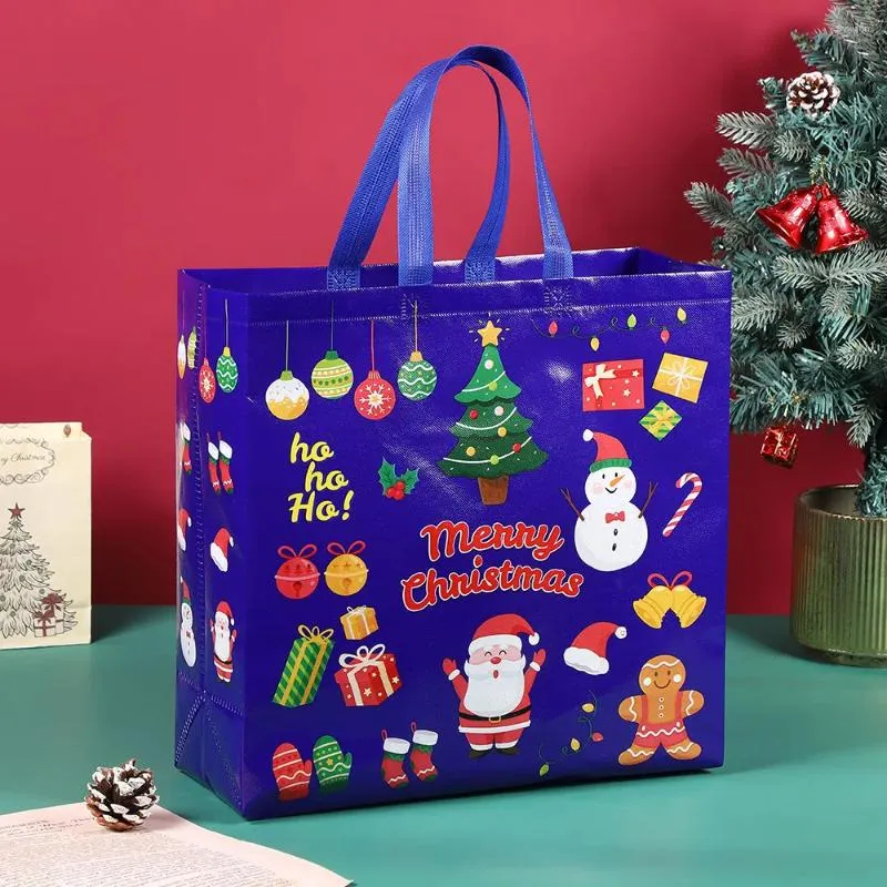 Large Christmas Gift Bags 12.8x9.8 Inch Tote Handles Non Woven 8 PCS Reusable - View #3