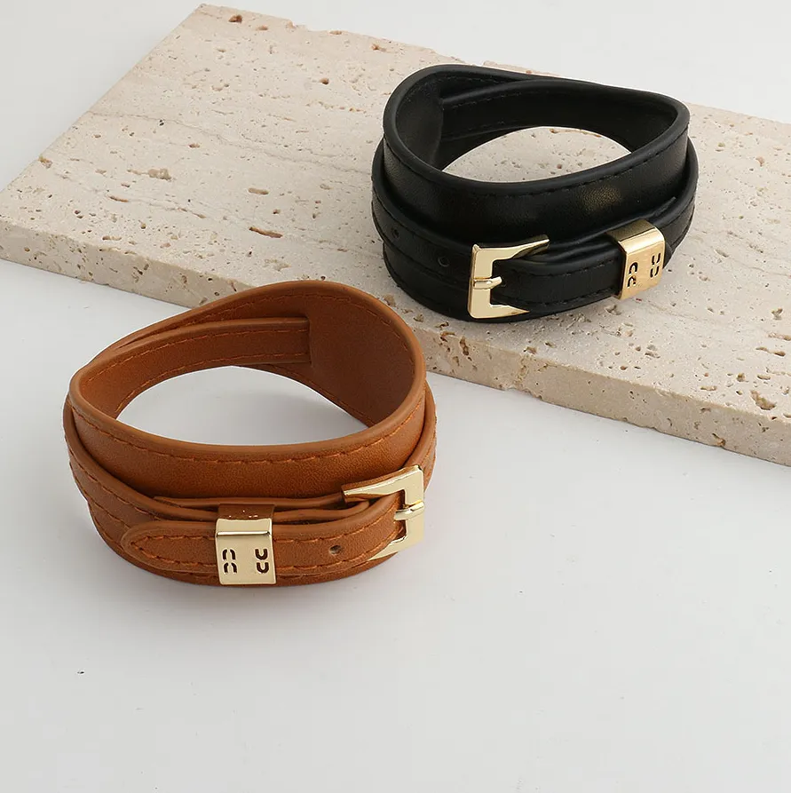 Save Big on Bulk New Brand Wide Leather Bracelets Women Fashion Metal  Buckle Big Wrap Charm Bracelet Cuffs Wide Bracelet Bangles Girls Party  Jewelry