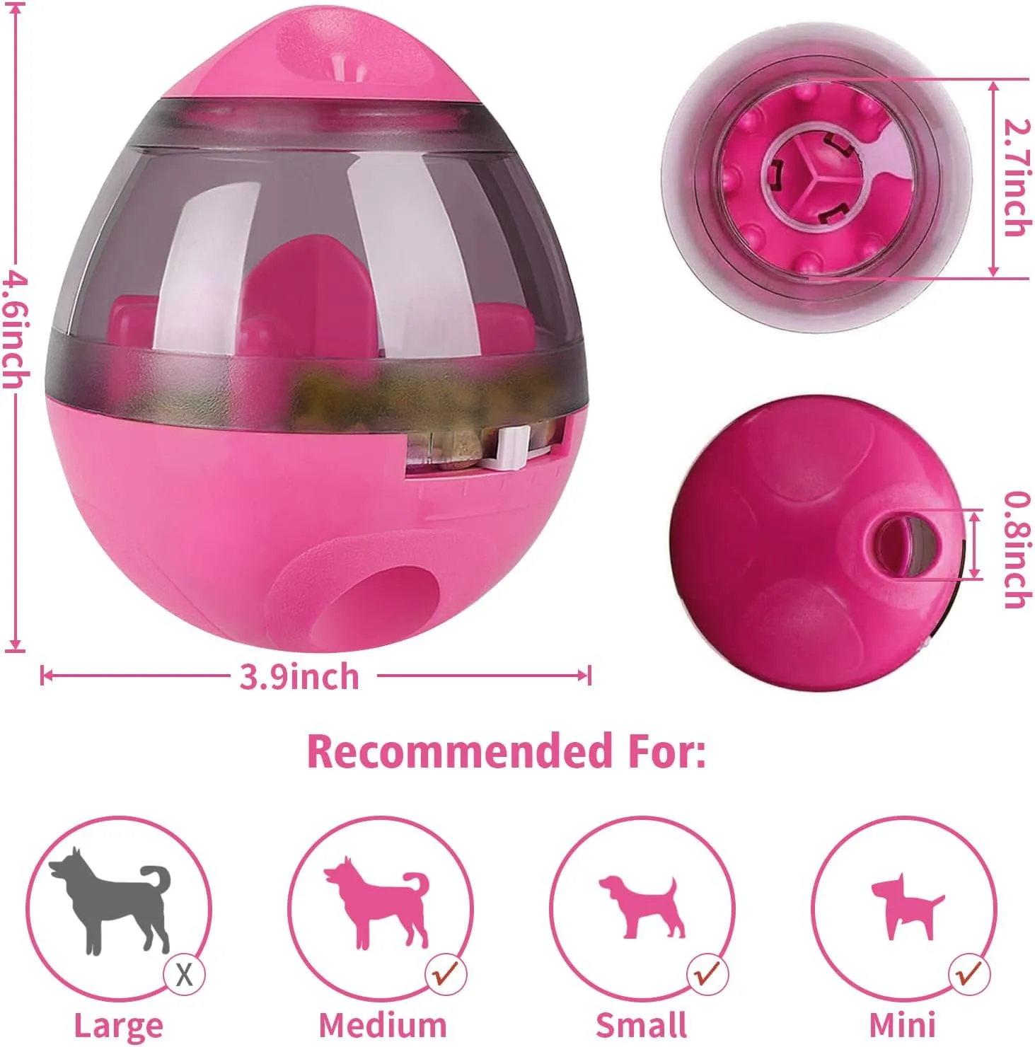 Palla Dispensatrice Di Cibo Interattiva Per Cani - Giocattolo Treat Ball Che Aumenta Il QI - Taglie S E M - Verde - Foto 6