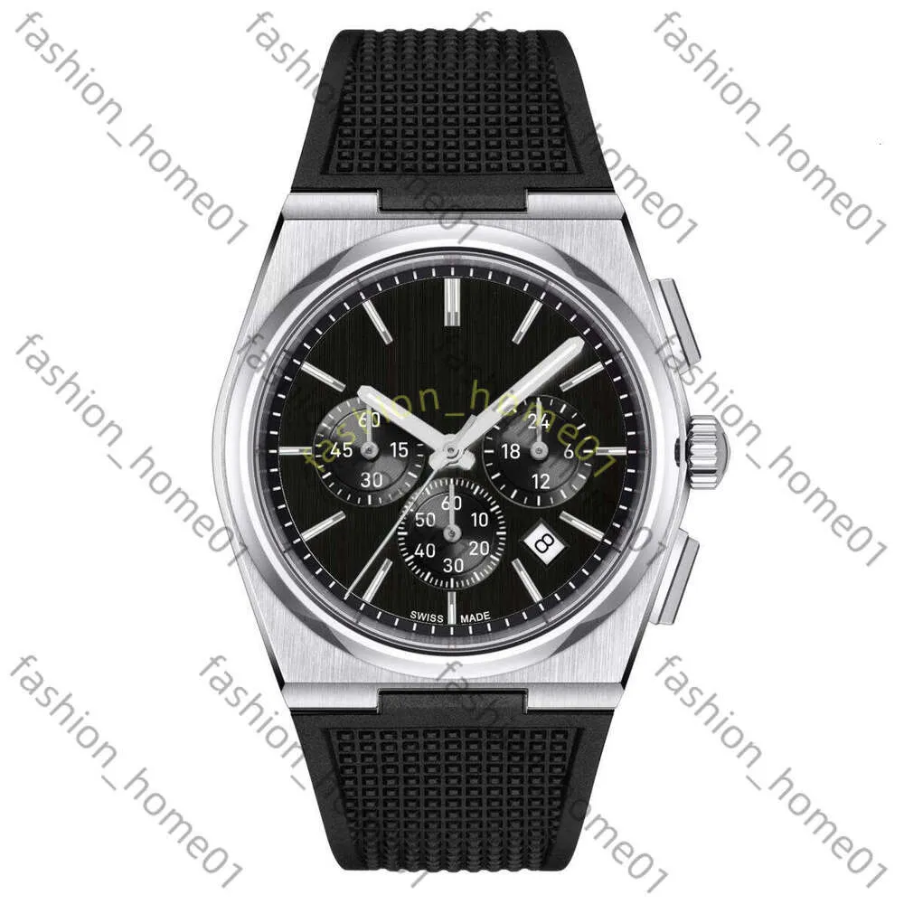 Tissotyly PRX Men's Chronograph Watch with Red Stainless Steel