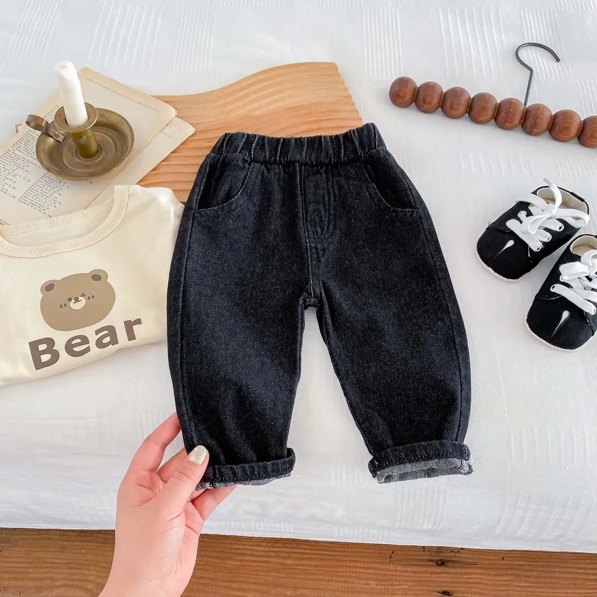 Jeans De Niños De Moda Coreana Pantalones Para Bebés Niña Autumn Otoño  Casual Versátil Unisex Baby Jeans 1 6 Años 250624 De 11,13 € | DHgate, image size:1200x1200