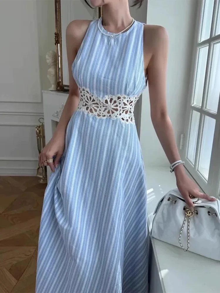 Striped Black And White Dress: Elegant Blue & White Embroidered Dress  Starry Sky Accent From Shunfengshunshui5188, $78.51 In Bulk | DHgate.Com