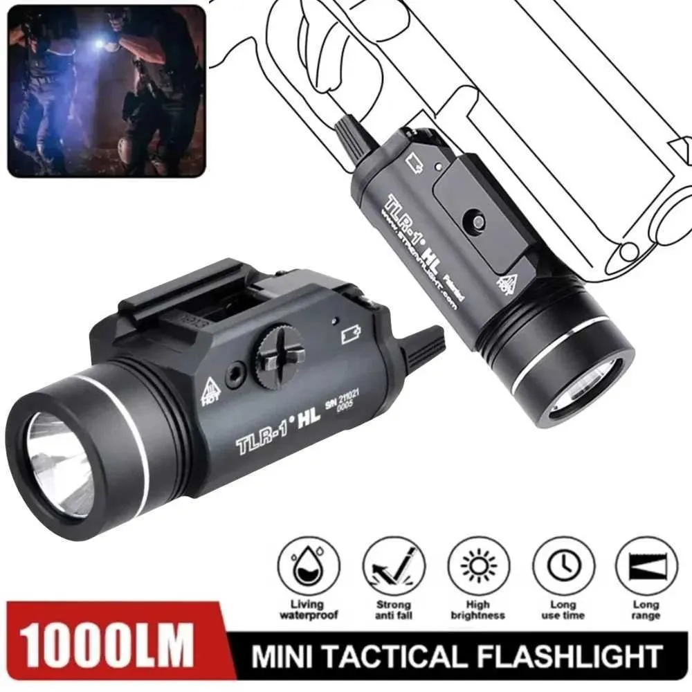 Revolver Light Tactical Pistol Weapon Light TLR1 1 Gun Flashlight Metal 1000 Lumens ...