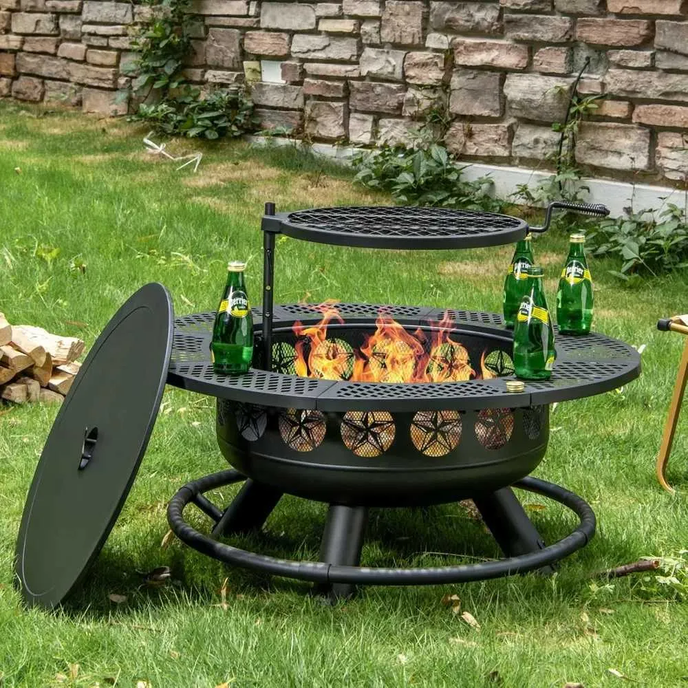 Parrilla De Cocina De 36 Pulgadas, Hoguera Para Barbacoa De Leña Al Aire  Libre Con Tapa, Hoguera Para Exteriores 3 En 1 Para Hoguera En La Terraza  Del Patio Trasero De 83,61 € | DHgate, image size:1000x1000