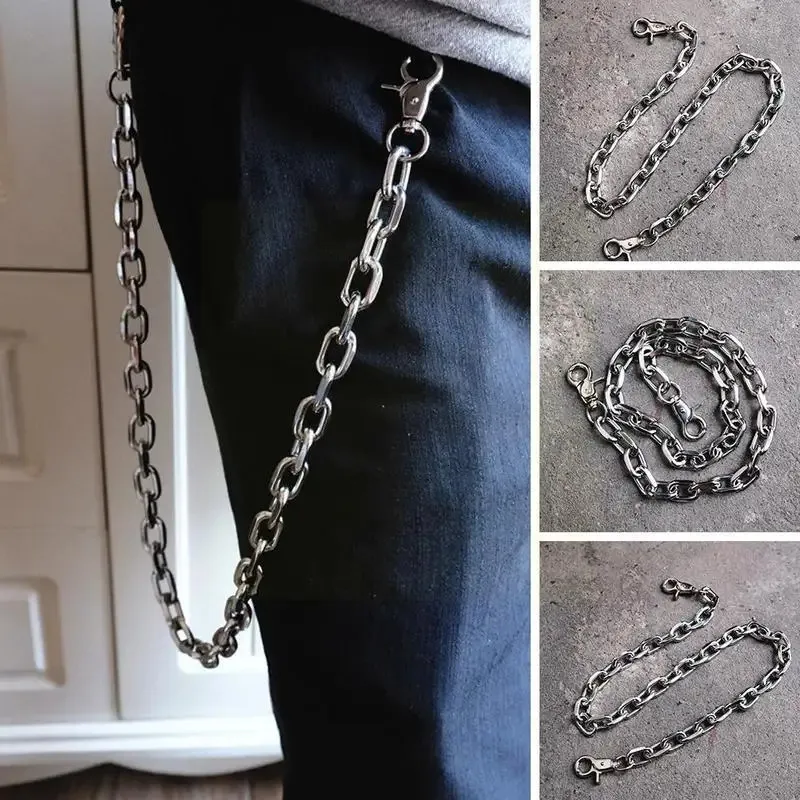 Set 5 Catene Portafoglio E Pantaloni In Metallo Argento - Stile Punk Hip Hop Y2K Gotico, Unisex Per Jeans E Tracolla - 3